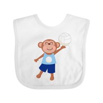 Inktastic Volleyball Player Boys Cute Monkey Boys Baby Bib