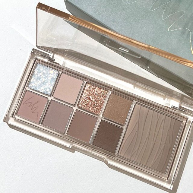Paleta de sombra de ojos de 9 colores, brillo acrílico nacarado, Color tierra dorado roto, resistente al agua, maquillaje de ojos Natural duradero Gao Jinjia LED
