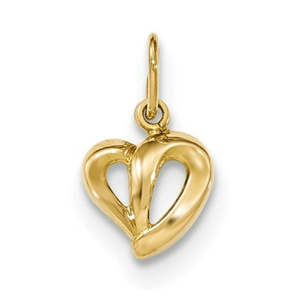 14k Yellow Gold Polished Heart Pendant