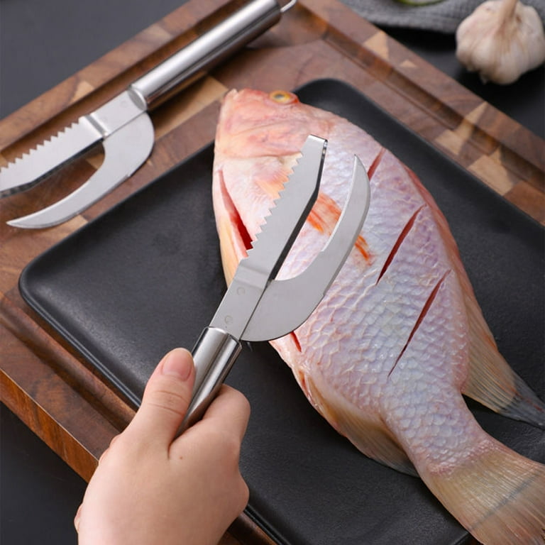 3in1 Fish Scale Knife Cut Scrape Dig Tool, Stainless Steel Peelers Scraping  Boning Filleting for Kitchen Fish Cleaning Tools