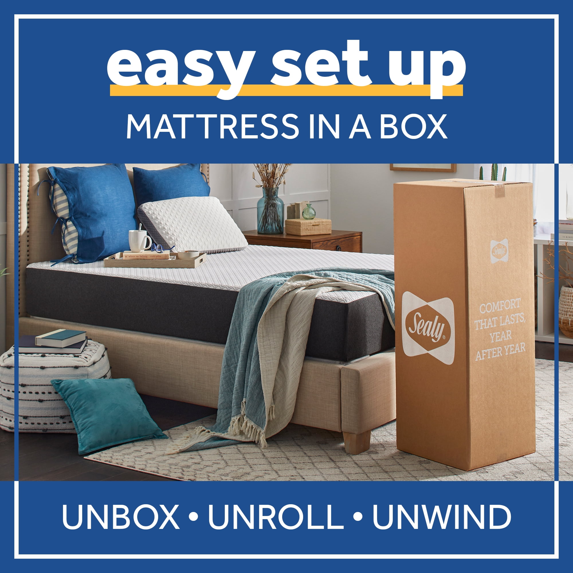 Sealy Cool & Clean 10", 12" & 14” Hybrid Mattress, Multiple Sizes