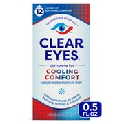 Clear Eyes Cooling Comfort Relief Lubricant Eye Drops, Daily Use, 0.5 fl oz