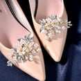 thumbnail image 3 of KAKOWELY 1 par de elegantes hebillas para zapatos de novia, clips desmontables para zapatos, hebillas con flores de perla., 3 of 5
