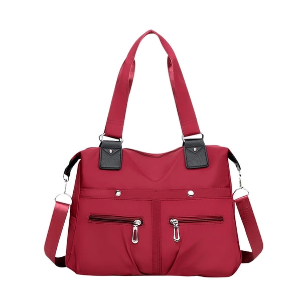 Bolsa de hombro impermeable de gran capacidad Bolsa de hombro ligera de nylon con cremallera Bolsa de trabajo para portátil Bolsa de ocio Bolsa de deporte