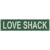 Metal Sign Love Shack Vintage Signs Retro Tin Signs Plaque Aluminum Street Sign For Bedroom Kitchen Garden Wall Pub Club Coffee Hanging Sign Decor 4X16 Inches
