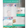 thumbnail image 4 of No Hook Shower Curtain with Snap-in Liner, Coastal Tropical Waterproof Fabric Bathroom Curtains, Palm Tree Starfish Shell Flower Gnomes Bath Curtains & Mesh Top Window 72"x96" Extra Long, 4 of 6