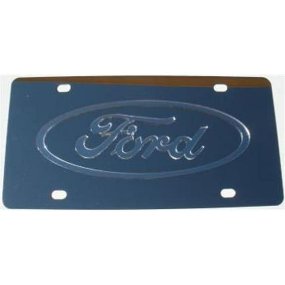 Ford Silver Logo Stainless Steel License Plate