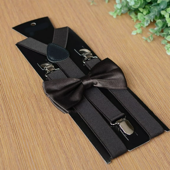 Men Matching Suspenders Braces&Bow Tie Combo Sets Fancy Costume