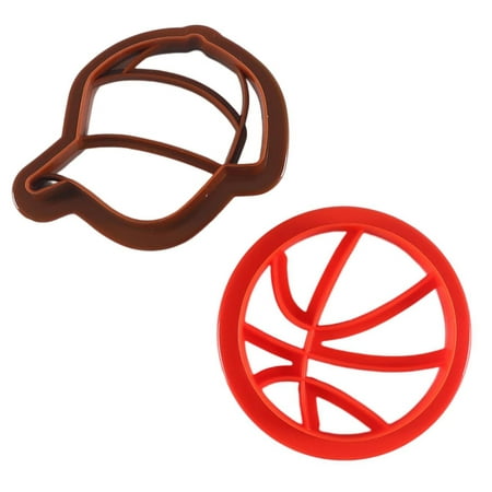 

Hloma 2Pcs Biscuit Molds Food-grade Multiple Shapes Smooth Surface Non-stick Easy-Demoulding DIY Making Reusable Plastic Basketball Cookie Cutters for Bakery