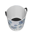 thumbnail image 3 of Haiem Pale Blue Lotus Flowers Leather Dirty Clothes Laundry Basket,Sturdy & Waterproof,Collapsible Round Design For Efficient Space Management,Multi-Purpose Storage Basket, 3 of 8