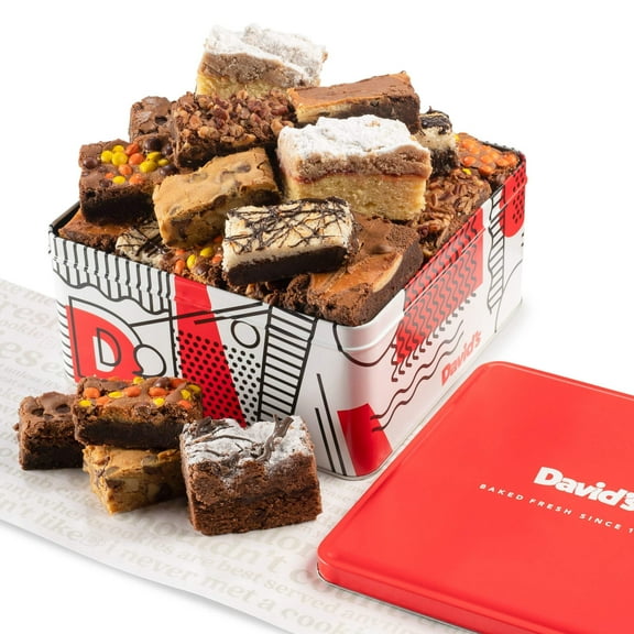 David's Cookies Assorted Brownies & Crumb Cake Bakery Desserts in Gift Tin, 3 Lbs