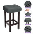 thumbnail image 3 of 4pcs Fundas para Taburetes Rectangulares, Fundas para Taburetes de Bar, Funda para Asiento de Silla de Banco de Madera Gris Oscuro, 3 of 6
