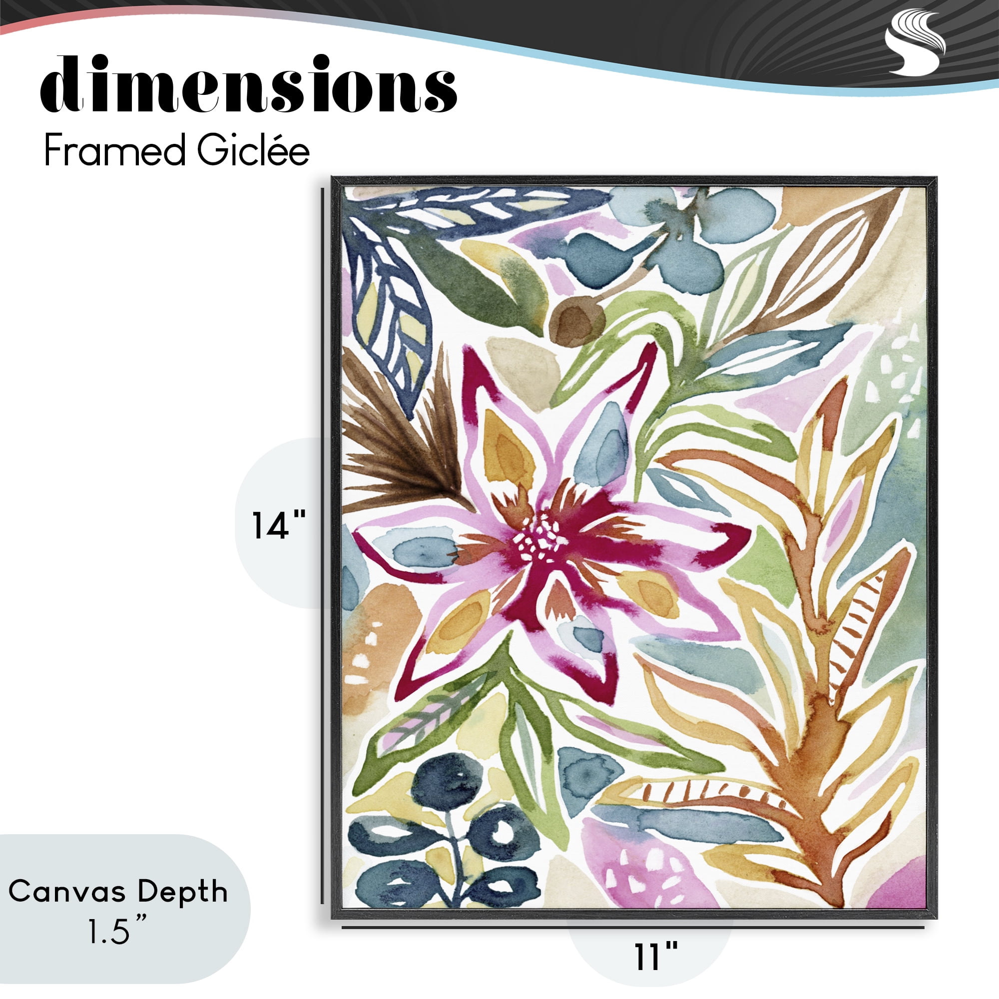 Stupell Industries Vibrant Garden Impressions Black Framed Giclee Art, design by Lisa Nohren