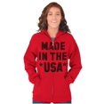 thumbnail image 3 of Made in the USA Patriotic Pride Stars Unisex Fleece Graphic Zip Up Hoodie Brisco Brands 4X, 3 of 5