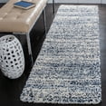 thumbnail image 2 of SAFAVIEH Hudson Jaden Striped Shag Runner Rug, Ivory/Navy, 2'3" x 14', 2 of 11