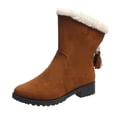 thumbnail image 1 of Botas de mujer, botas cortas, botas de algodón, botas de punta redonda y suela plana, botas de nieve hope, 1 of 6