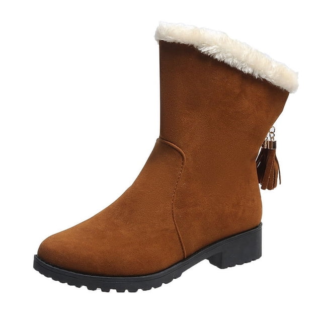Botas de mujer, botas cortas, botas de algodón, botas de punta redonda y suela plana, botas de nieve hope