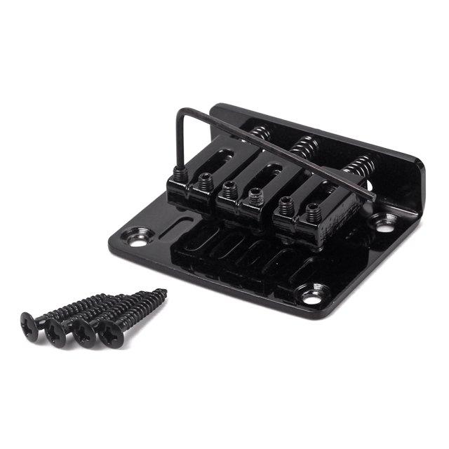 Yuarrent Sistema de puente de guitarra eléctrica con llave inglesa, instrumento de cuerda Musical de 3 cuerdas desmontable, reparación de principiantes Accesorios para instrumentos musicales Negro Yuarrent OD026075-01