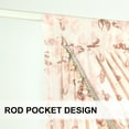 thumbnail image 4 of VOGOL Waterfall Valance 39x43 Inch - Sheer Voile, Vintage Pink Roses Print, Beaded Tassels, Farmhouse Style for Bedroom, Living Room, Nursery, 4 of 7