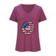 thumbnail image 4 of Camisetas Casuales de las Mujeres Gradiente Día de la Independencia Impreso Cuello Redondo, Blusa de Manga Corta para Diario, Fiesta Y Primavera Verano, 4 of 6