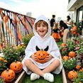 thumbnail image 6 of RUINIXCW Kids Toddler Baby Boy Girl Halloween Ghost Costume Kids Ghostface Print Cloak Hooded Cape Poncho Halloween Cosplay Party Outfit, 6 of 10