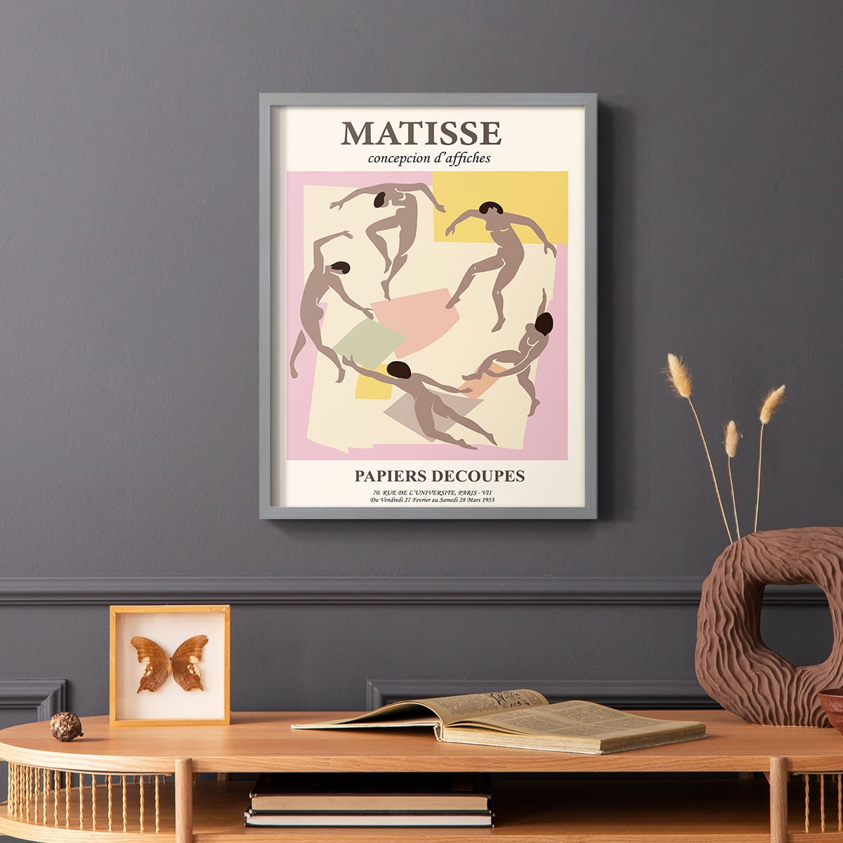 Matisse CXXIII Framed Print in Gray Solid Wood 8 x 10 Framed Print