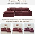 thumbnail image 6 of 107.9" Upholstered Sofa Couch with Double-layer Cushion and Side Pockets, Free-combined Sectional Sofa, Full-compressed Sofa for Living Room, No Assembly Required, Red, 6 of 9