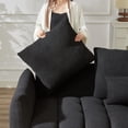 thumbnail image 6 of Muumblus Pure 2 Pieces Living Room Furniture Set, Single Sofa Chair and 3-Seater Sofa, Black Teddy, 6 of 8