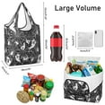 thumbnail image 3 of 5 Pack Foldable Shopping Bag,Ghost and Spider Web Halloween Pattern Reusable Grocery Bags with Pockets,Large Reusable Tote Bags with Handles Waterproof & Lightweight, 3 of 6