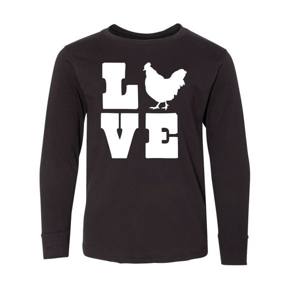 Inktastic Love Chickens Long Sleeve Youth T-Shirt
