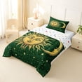 thumbnail image 2 of Homewish Retro Boho Sun Moon Twin Comforter Sets,Bohemian Exotic Style Bedding Set,Green,Polkadot Reversible,2-Piece,1 Comforter and 1 Pillowcase, 2 of 7