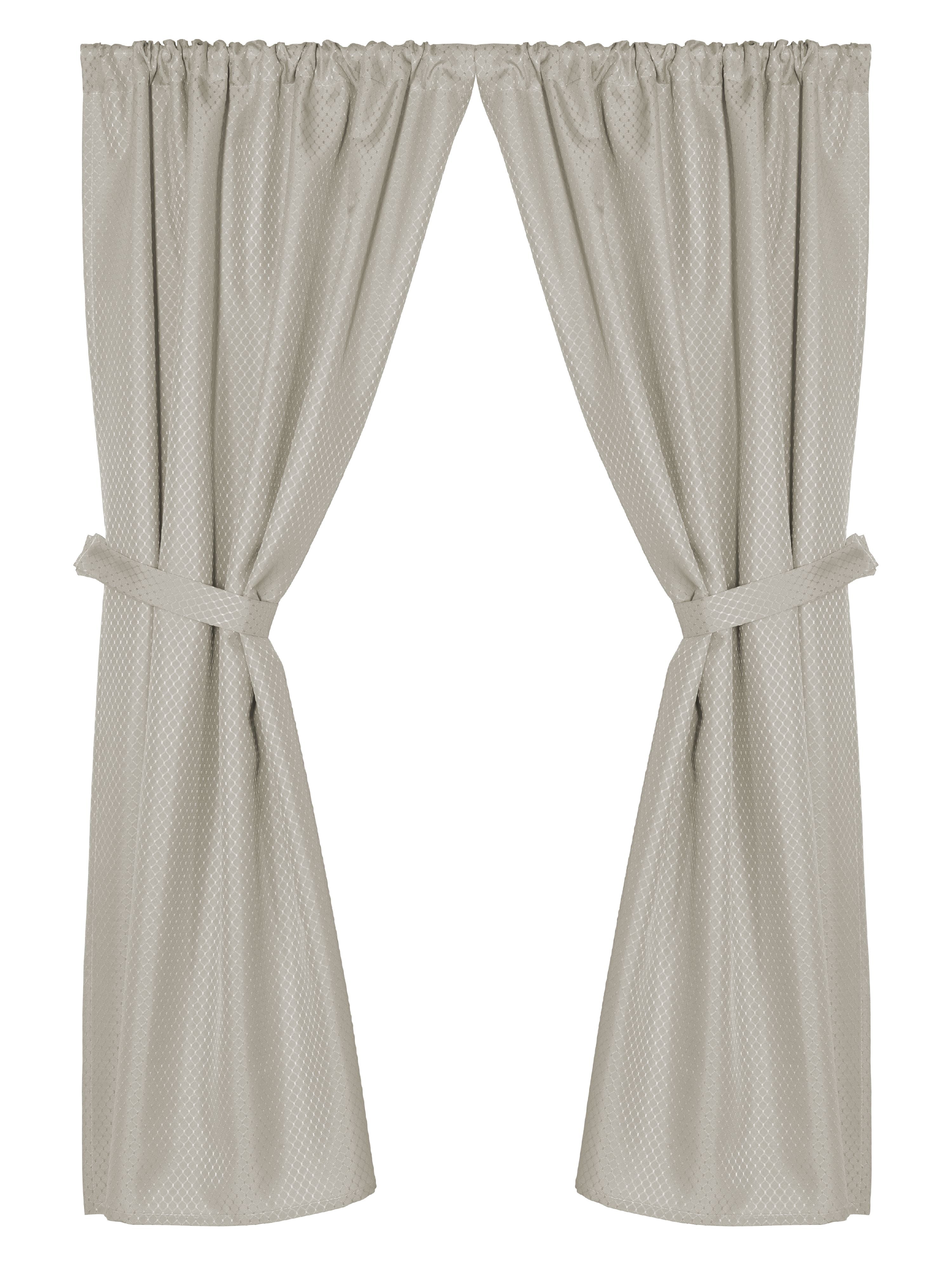 "Grace" Jacquard Bathroom Window Curtain in Silver