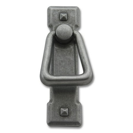 - Grey Iron, Drop Pull with Backplate, 2-7/32