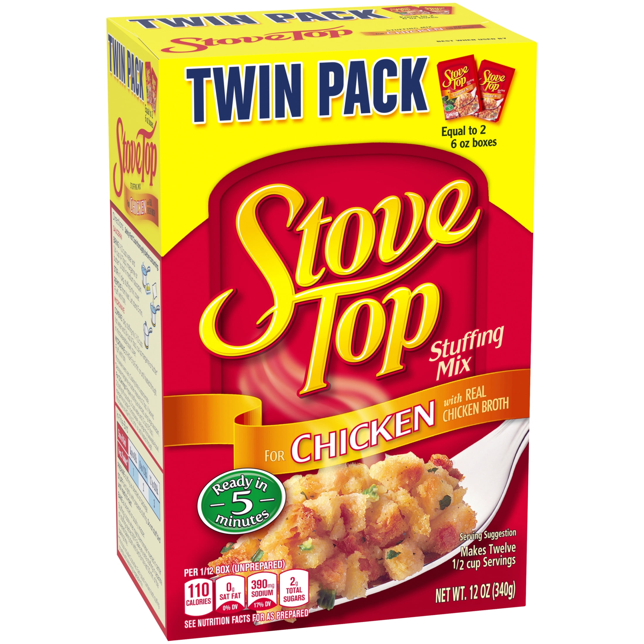 (6 pack) Stove Top Stuffing Mix for Chicken Twin Pack, 12 oz Box