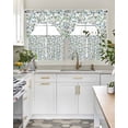 thumbnail image 4 of Blue Green Eucalyptus Swag Curtains for Living Room/Bedroom Windows, Spring Botanical Leaves Weeping Kitchen Curtains and Valances Set 36 Inch Length, Light Filtering Swags Valance Curtain Panels, 4 of 5
