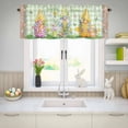 thumbnail image 5 of Valances for Windows Happy Easter Eggs Butterfly Rod Pocket Short Curtain for Bathroom Living Room Bedroom Green White Plaid 1 Panel 54x18in, 5 of 9