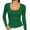 *Green-Long Sleeve, variant on ClodeEU Women's Scoop Neck Ribbed 3/4 Sleeve Fitted Top,Solid Stretchy Basic Layering Tee ,Women's Plus L
