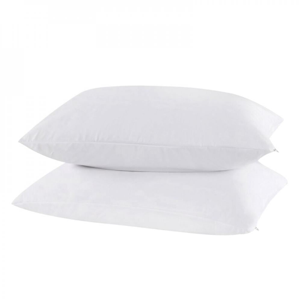 [Hot Sale!] 2 Pack Queen Size Soft Knit Waterproof Pillow Protectors Zippered Allergy Pillowcase Cover Dust Proof Encasement Four Seasons
