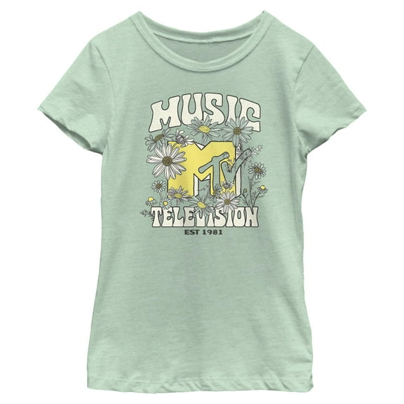 Girl's MTV Retro Wildflower Logo  Graphic T-Shirt