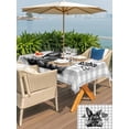 thumbnail image 4 of Grey Easter Outdoor Tablecloth - 52x70 Inch Rectangle Dining Table Cover, Spring Modern Cute Bunny Plaid Checkered Waterproof Outdoor Table Cloth with Umbrella Hole & Zipper for Picnic/Patio/Party, 4 of 7