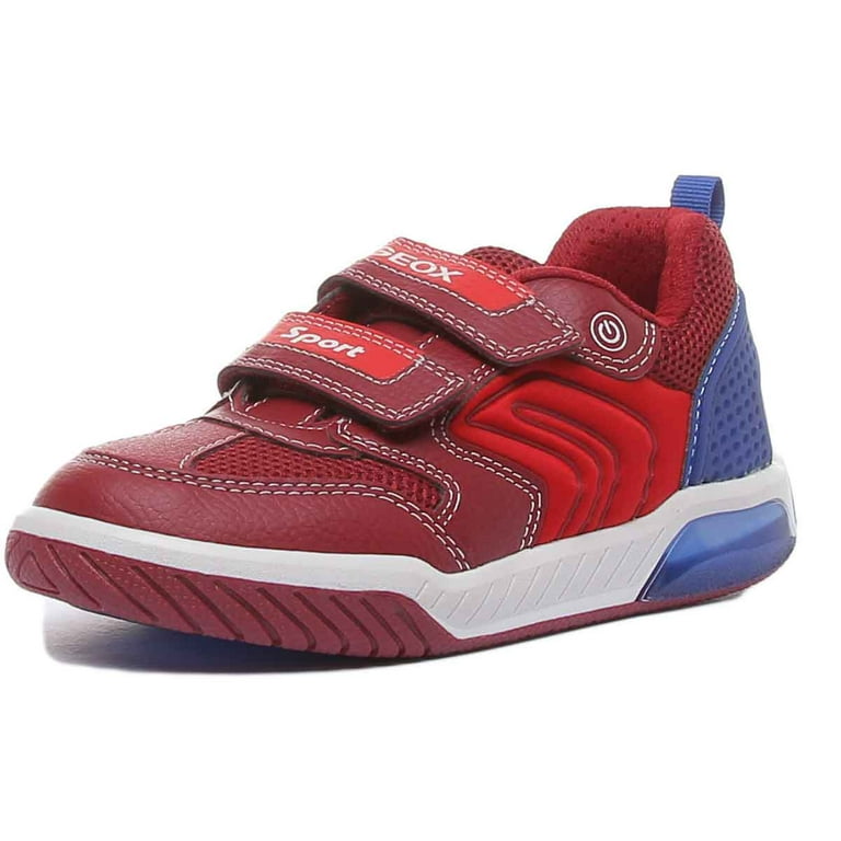 Geox J Inek B. D Kid\'s 2 Strap LED Light Soft Sole Sneakers In Red Size 2