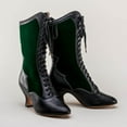 thumbnail image 5 of IUJSOY Mid Calf Victorian Boots for Women Lace up Wide Calf Vintage Boots Witch Boots, 5 of 9