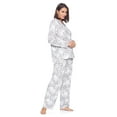 thumbnail image 3 of Casual Nights Women's Long Sleeve Rayon Button Down Pajama Set, 3 of 4