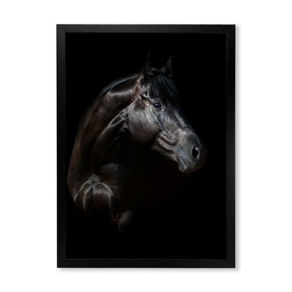 Designart 'Silhouette Of Horse and Woman' Farmhouse Framed Art Print