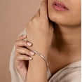 thumbnail image 3 of Personalized Plain Simple Flat Edge Layering Stacking Strong 3MM Shinny .925 Sterling Silver Bangle Bracelet for Women Teen Customizable, 3 of 4