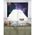 thumbnail image 2 of Teal Purple Blue Sky Kitchen Swag Valances for Windows, Modern Abstract Orange Stars Swag Valances Curtains for Living Room, Rod Pocket Window Treatments for Bathroom, Bedroom, Cafe, 56"x36", 2 of 6