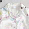 thumbnail image 5 of Zshosam Pajamas for Girls Toddler Girls Silk Pajamas Short Sleeve Button-Up Top Shorts Summer 2PC Flowers Satin Pajamas Set Size 6 12 Months,(White 6-12 Months), 5 of 6