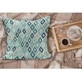 thumbnail image 2 of Turquoise Fluffy Throw Pillow Cushion Cover, Dots Doodle Rhombus Diamond Shapes Colorful Geometrical Pattern Art, Decorative Square Accent Pillow Case, 16" x 16", Multicolor Turquoise, by Ambesonne, 2 of 5