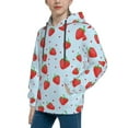 thumbnail image 2 of Vsdgher Strawberry Hoodie Youth Classic Hooded Pullover Sweatshirts Essentials Hoodie for Children (s-xl)-Large, 2 of 6