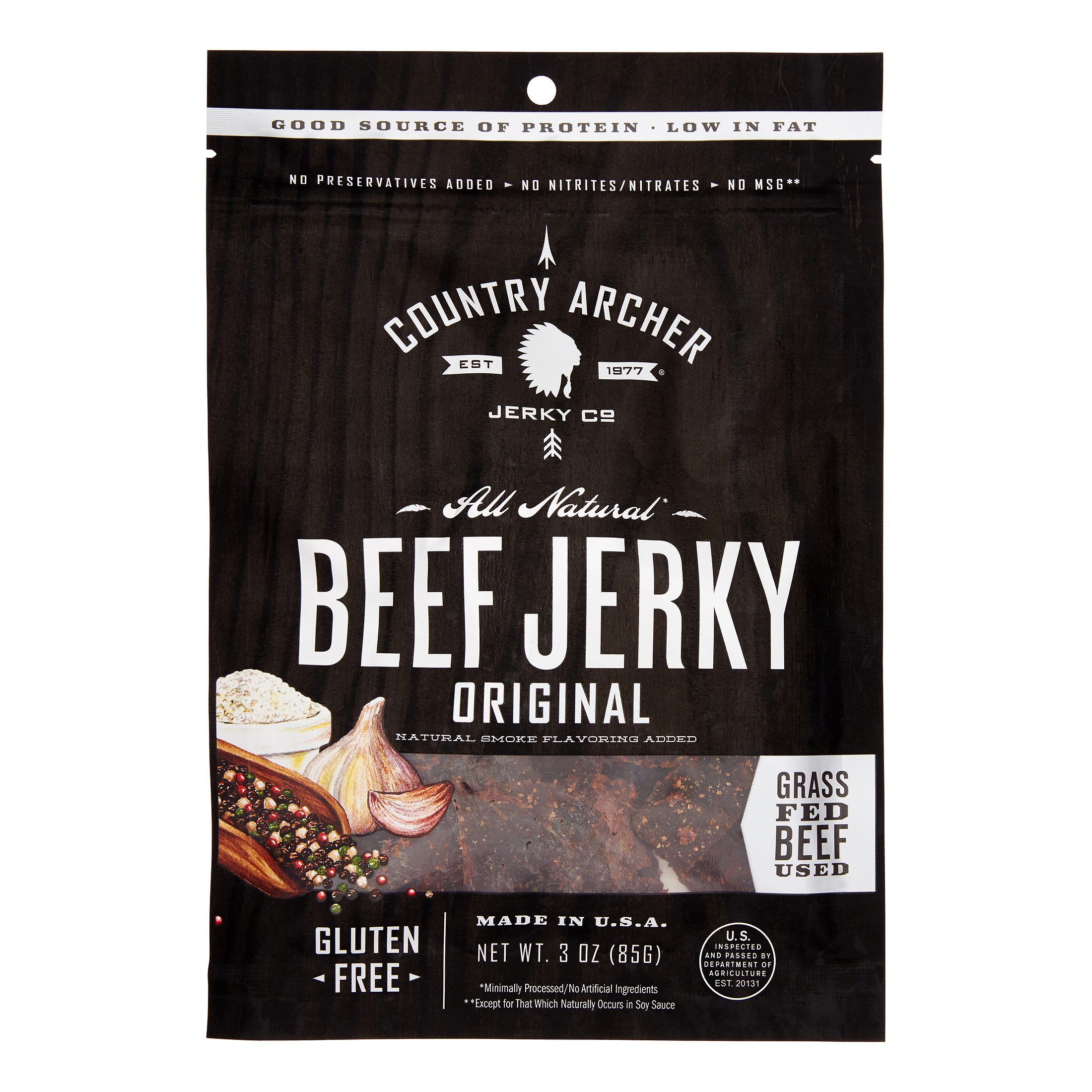 Country Archer GlutenFree Beef Jerky, Original, 3 Oz